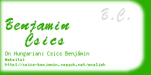 benjamin csics business card
