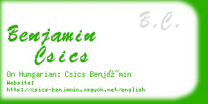 benjamin csics business card